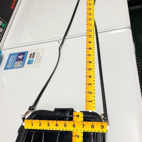 Brighton Crossbody Black Leather Bag Purse Croc Embossed Western Cowgirl Cottage - Picture 17 of 17